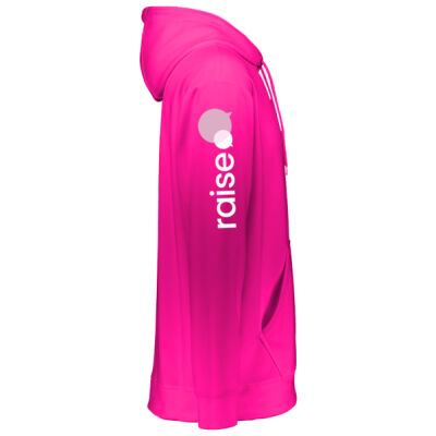 Raise Sleeve Print Hoodie - Hot Pink Thumbnail